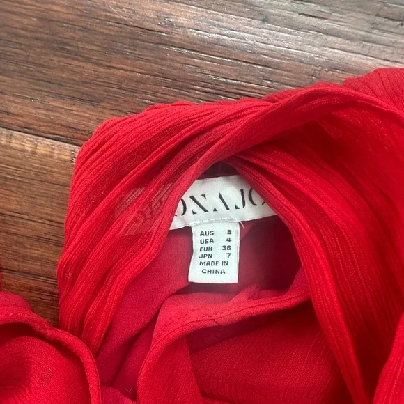 Shona Joy Elegant Red Pleated Dress - Picture 3 of 3